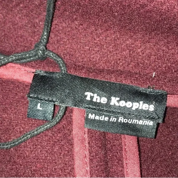 The Kooples Burgundy Moto Cape Coat Jacket - Picture 9 of 16